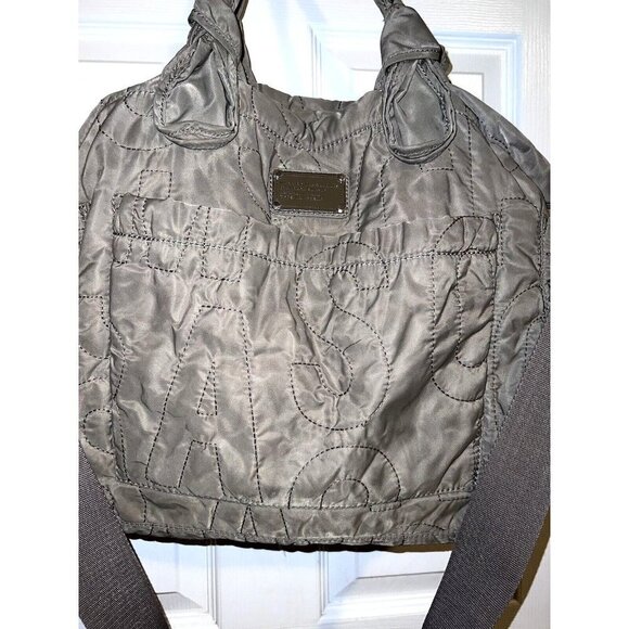 MARC BY MARC JACOBS Workwear Tote Quilted Gray Nylon Pretty Eliza Diaper Bag - Picture 1 of 16